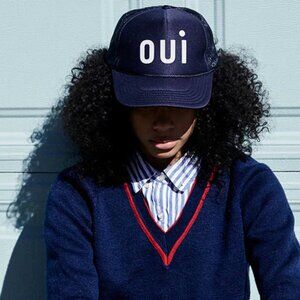 Clare V OUI TRUCKER HAT Cap NWOT Blue